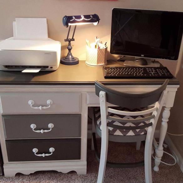Ombre Desk in it's new home - 9 year old owner is said to be very excited. : )